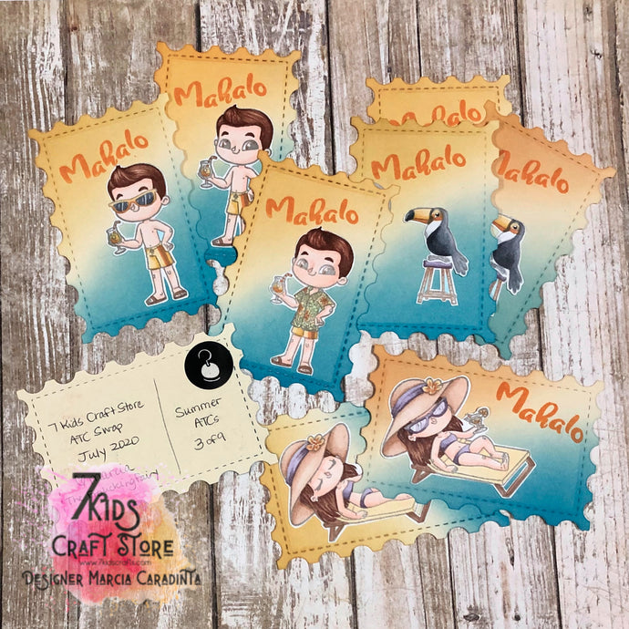 Vintage Summer Postcard ATCs