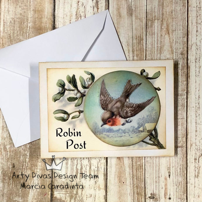 Little Robin Card with Arty Divas