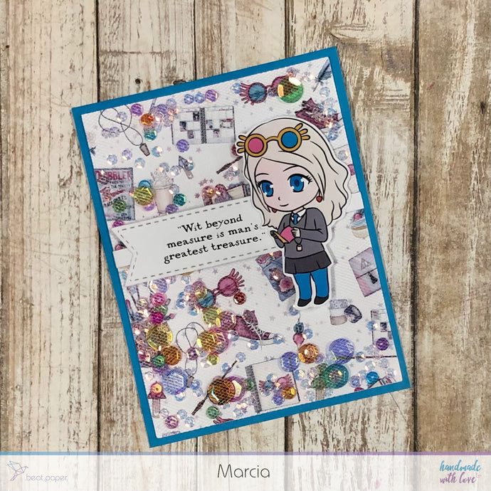 Luna Infinity Tulle Shaker Card