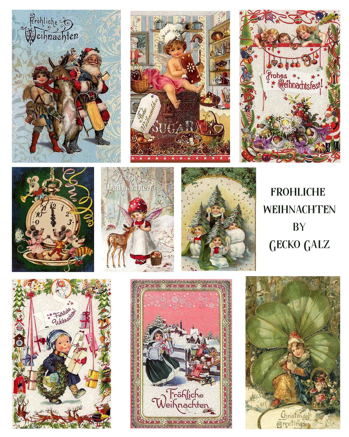 Free German Christmas Collage Sheet from Gecko Galz