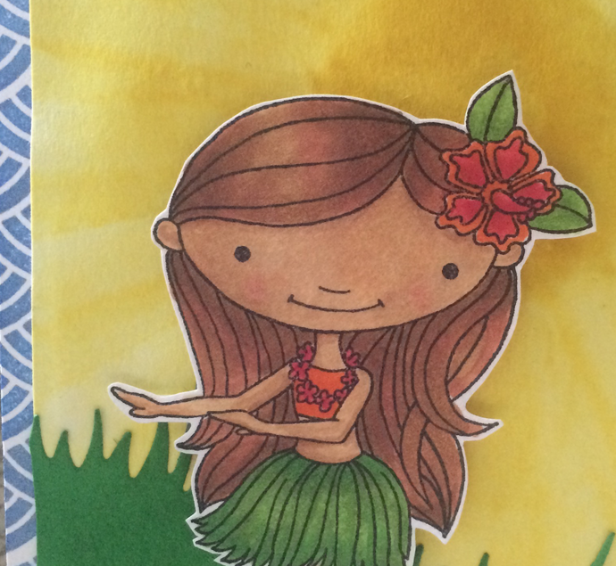 Hula Girl Birthday Card