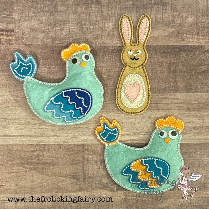 Felt Bunny and Cozy Cluck with Spellbinders