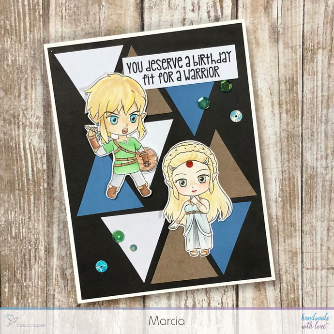 Princess Zelda and Warrior Link card for beat.paper