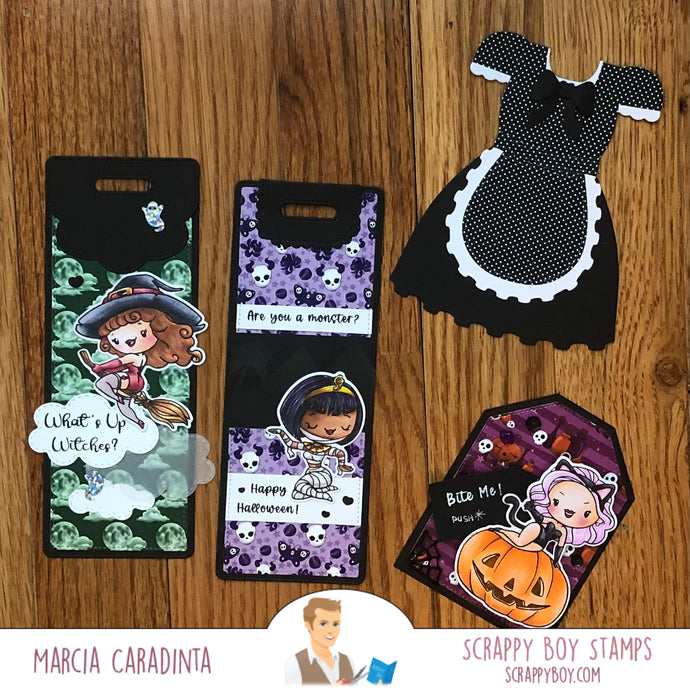 Scrappy Boy Stamps Bookmark or Tag Swap: Halloween!