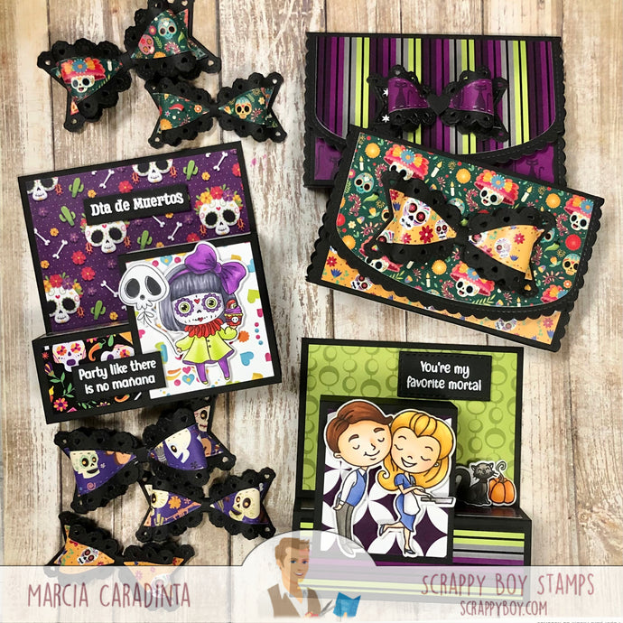 Dia de Muertos and Bewitched Wallets, Step Cards, and Bows