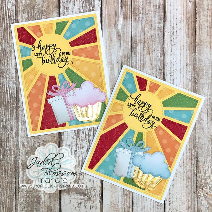 Pair of Sunburst Birthday Cards