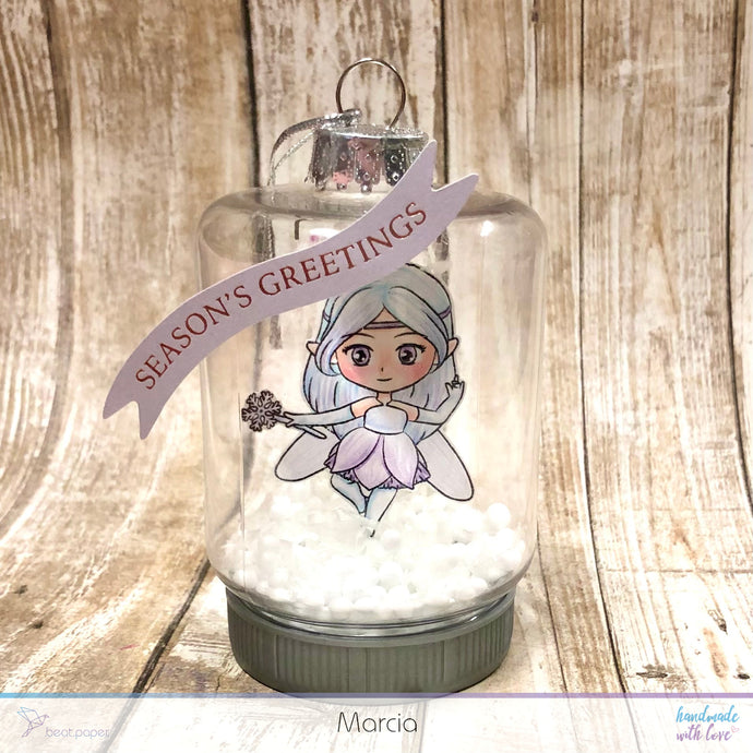 Snow Fairy Snowglobe Ornament with beat.paper