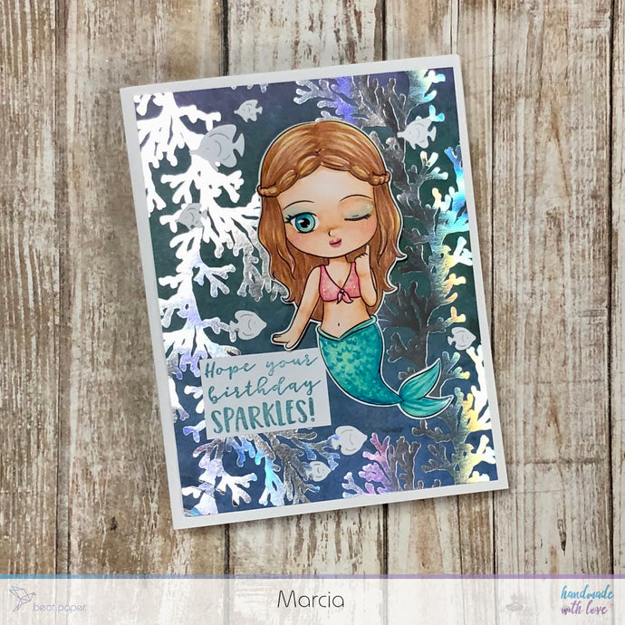 Mermaid Birthday Card with beat.paper