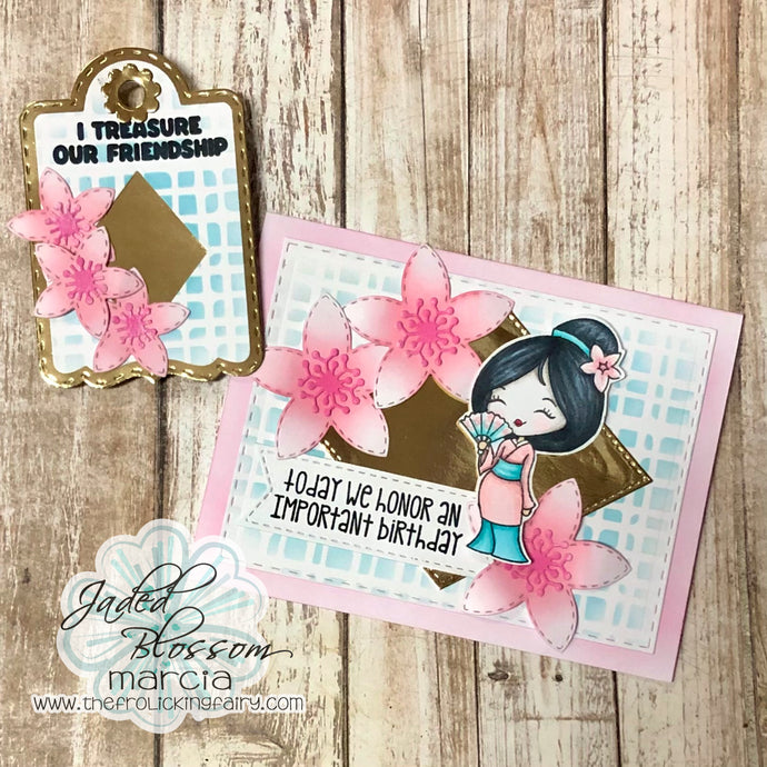 Peach Blossom Card and Tag
