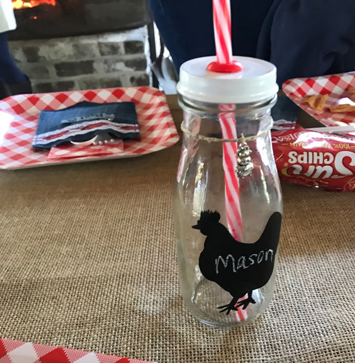 Farm Party DIYs:  Chalkboard milk bottles
