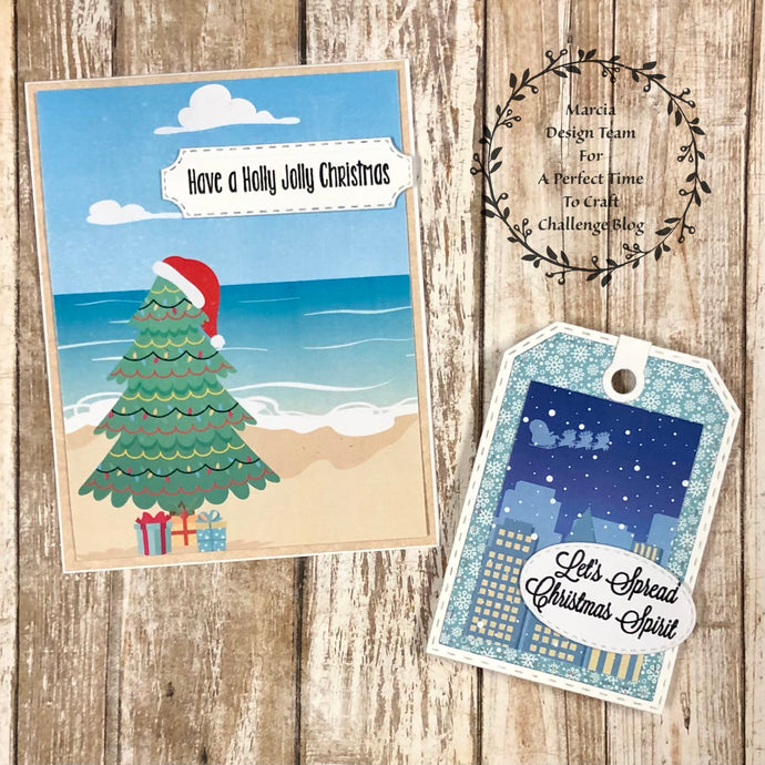 Easy Holiday Card and Tag with Digital Backgrounds