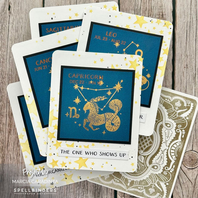Block Print Zodiac Tarot Cards with Spellbinders