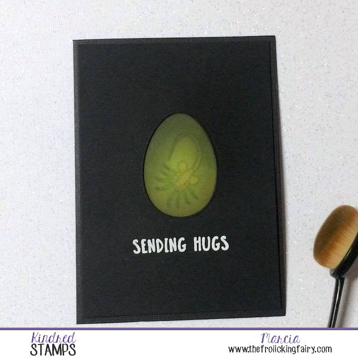 #thefrolickingfairy #kindredstamps #burstinglove #hugs #sendinghugs #facehug #alien #extraterrestrial #egg